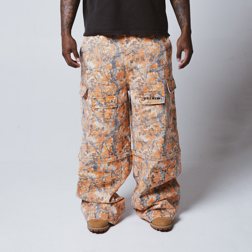 Chanjoye Custom Camo Cargo Pants | Baggy Pants | Wide Leg Pocket Joggers Camouflage Sweatpants