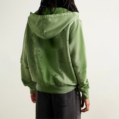 Chanjoye Custom Distressed Hoodies | Oversized Sun Faded Hoodie | Double Zipper Sweatshirt Supplier