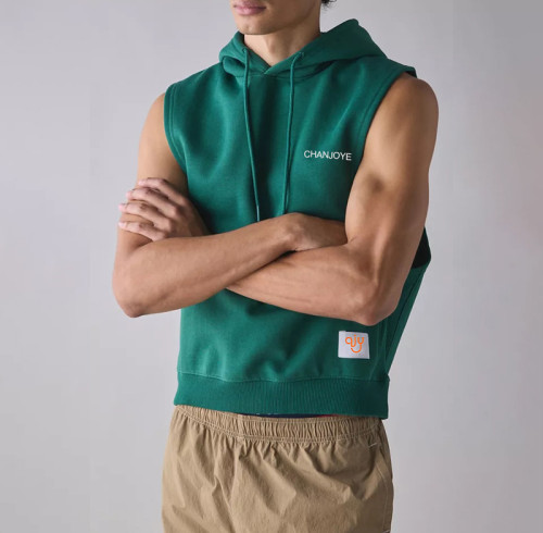 Chanjoye Custom Logo Sleeveless Hoodie | OEM Blank Hoodie | High Quality Cropped Hoodie Manufacturer