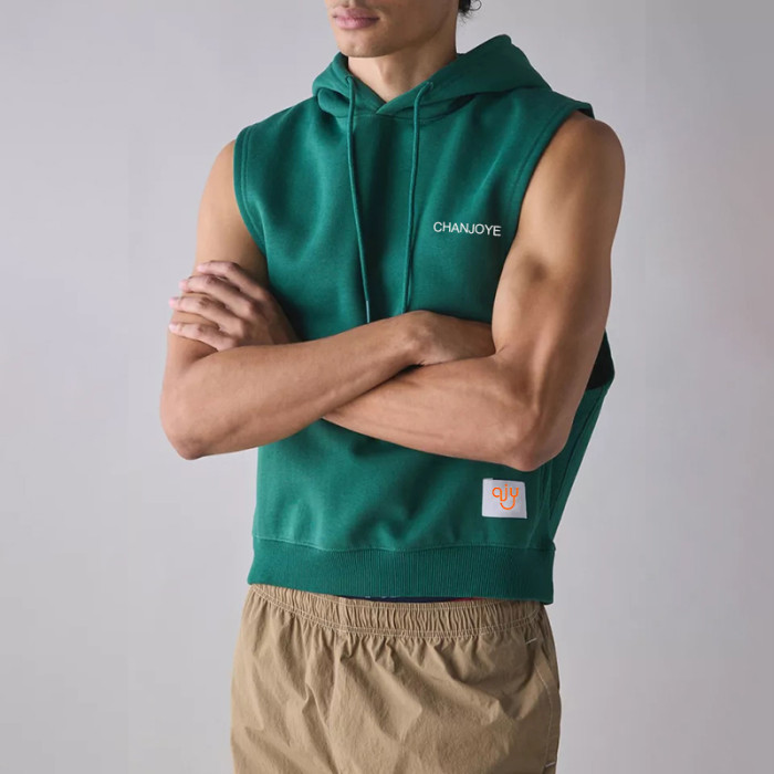Chanjoye Custom Logo Sleeveless Hoodie | OEM Blank Hoodie | High Quality Cropped Hoodie Manufacturer