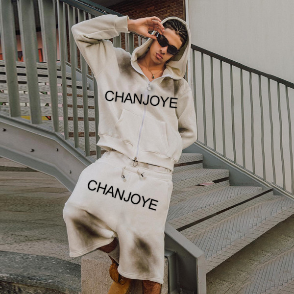 Chanjoye Custom Heavyweight Cotton Sweatsuit | OEM Double Waisted Sweat Shorts and Hoodie Set