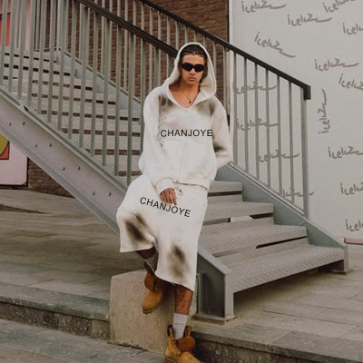 Chanjoye Custom Heavyweight Cotton Sweatsuit | OEM Double Waisted Sweat Shorts and Hoodie Set