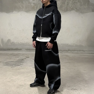 Chanjoye Custom Heavyweight Sweatsuit | Cotton Zip Tracksuit | Sweatpants and Hoodie Set Wholesale