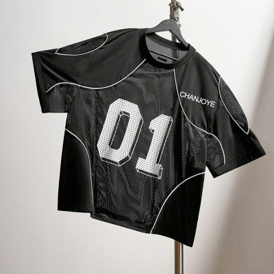 Chanjoye Custom Mesh Soccer Jersey | Oversized Breathable Football T-shirt | Patchwork Tee Wholesale