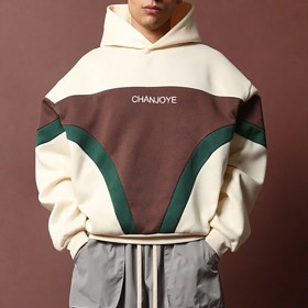 Chanjoye Custom Heavyweight Hoodie | OEM Oversize 420 Gsm Hoodie | Vintage Patchwork Sweatshirt