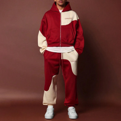Chanjoye Manufacturer Sweatsuit | Zip up Hoodie Set | Customized Logo Sweatpants Tracksuit Factory