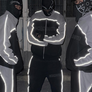 Chanjoye Custom Reflective Tracksuit | OEM Track Jacket Suit | Jogging Windbreaker Set