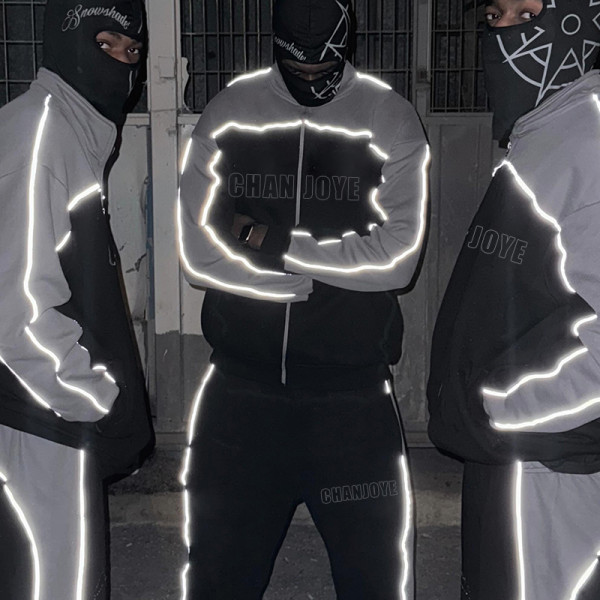 Chanjoye Custom Reflective Tracksuit | OEM Track Jacket Suit | Jogging Windbreaker Set
