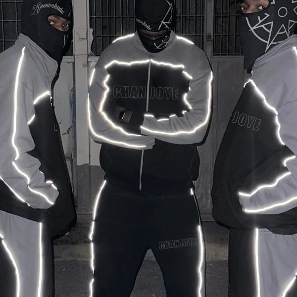 Chanjoye Custom Reflective Tracksuit | OEM Track Jacket Suit | Jogging Windbreaker Set