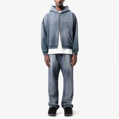 Chanjoye Custom Training Jogging Wear | OEM Men Tracksuit 100% Cotton | Unisex Zip up Hoodie Set