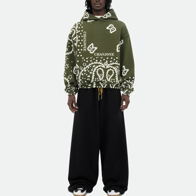Chanjoye Custom Paisley printed Hoodie | OEM Heavyweight Sweatshirt | Streetwear Manufacturers