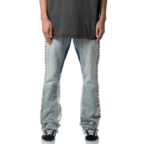 Chanjoye Custom Diamond Jeans | Studded Flared Denim Jeans Manufacturer | Stacked Pants Wholesale