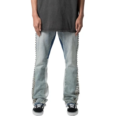Chanjoye Custom Diamond Jeans | Studded Flared Denim Jeans Manufacturer | Stacked Pants Wholesale