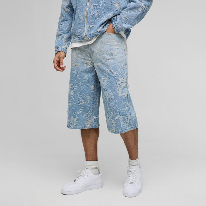 Chanjoye Custom Acid Washed Jorts | men jean shorts manufacturers | OEM Faded Denim Shorts Wholesale