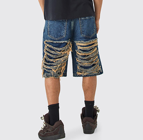 Chanjoye Custom Ripped Denim Shorts | Baggy Distressed Jeans Supplier | Heavyweight Jorts Wholesale