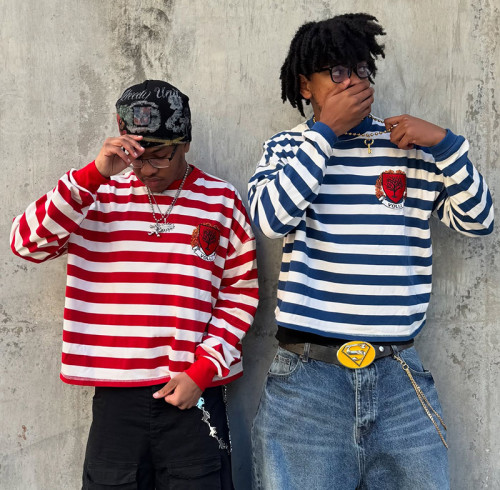 Chanjoye Custom Striped T-Shirt | OEM High Quality T Shirts | Long Sleeve Cotton Tshirt Manufacturer
