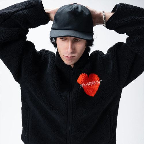 Chanjoye Custom Fleece Jacket | OEM Embroidery Zip Sherpa Coat | Stand Collar Fleece Jacket Supplier