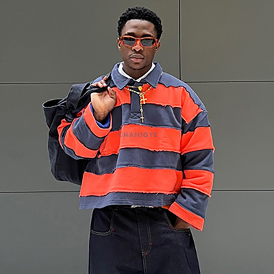 Chanjoye Custom Heavyweight Cotton Polo Sweatshirt | Oversized Boxy Splice Sweatshirt Manufacturer