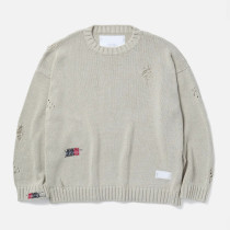 Chanjoye Custom Ripped Sweater | Crew Neck Knit Sweater Manufacturer | Wholesale Pullover Sweater