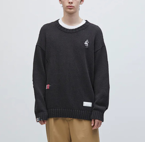 Chanjoye Custom Ripped Sweater | Crew Neck Knit Sweater Manufacturer | Wholesale Pullover Sweater