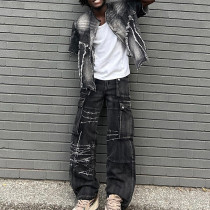 Chanjoye Custom Cargo Jean Pants | Designer Stacked Baggy Jeans | Stone Washed Denim Pants Wholesale