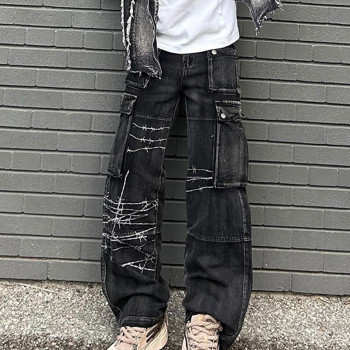 Chanjoye Custom Cargo Jean Pants | Designer Stacked Baggy Jeans | Stone Washed Denim Pants Wholesale