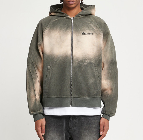 Chanjoye Custom 100% Cotton Hoodie | Zip up Hoodie Manufacturer | Sun Faded Hoodie Streetwear
