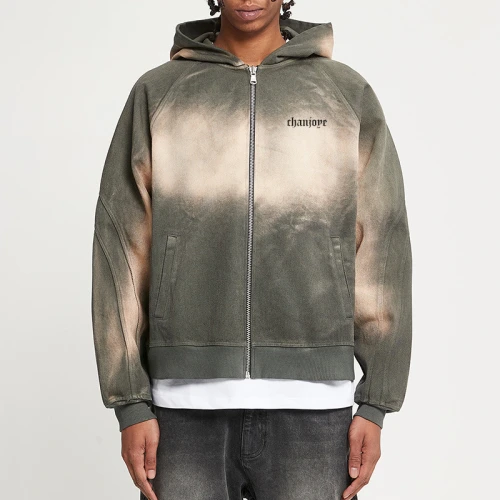 Chanjoye Custom 100% Cotton Hoodie | Zip up Hoodie Manufacturer | Sun Faded Hoodie Streetwear