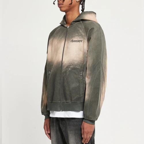 Chanjoye Custom 100% Cotton Hoodie | Zip up Hoodie Manufacturer | Sun Faded Hoodie Streetwear