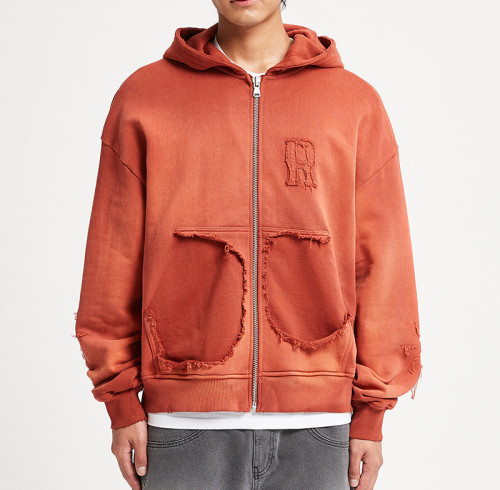 Chanjoye French Terry Hoodie Manufacturer Custom Embroidery Hoodie Zip up Hoodie Wholesale