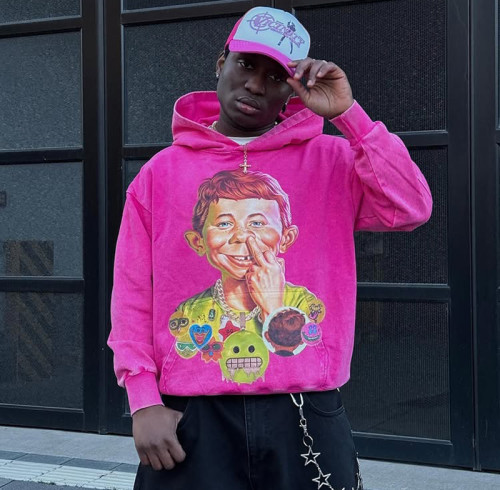 Chanjoye Cut and Sew Streetwear Custom Graphic DTG Printing Hoodie Cotton Boxy Hoodie Supplier