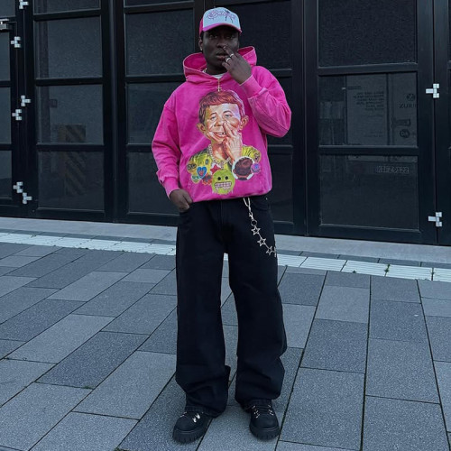 Chanjoye Cut and Sew Streetwear Custom Graphic DTG Printing Hoodie Cotton Boxy Hoodie Supplier