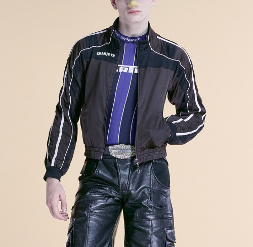 Chanjoye Custom Zipper Track Sports Jacket Manufacturer | Nylon Reflective Stripe Jacket Supplier