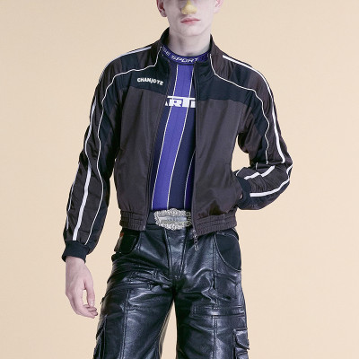 Chanjoye Custom Zipper Track Sports Jacket Manufacturer | Nylon Reflective Stripe Jacket Supplier