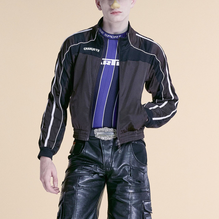 Chanjoye Custom Zipper Track Sports Jacket Manufacturer | Nylon Reflective Stripe Jacket Supplier