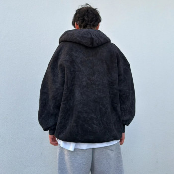 Chanjoye Wholesale High Quality Hoodies | Custom Embroidery French Terry Distressed Acid Wash Hoodie