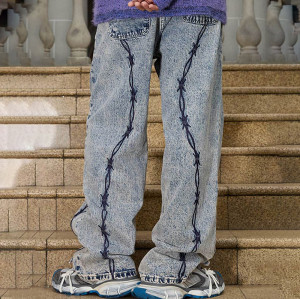 Chanjoye Custom Embroidery Jeans Pants | Straight Denim Pants Manufacturers | OEM High Quality Pants