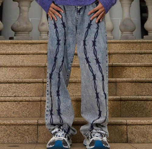 Chanjoye Custom Embroidery Jeans Pants | Straight Denim Pants Manufacturers | OEM High Quality Pants
