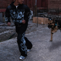 Chanjoye Custom DTG Printed Sweatsuit | OEM Sun Faded Tracksuit | Hoodie Set Streetwear Manufacturer