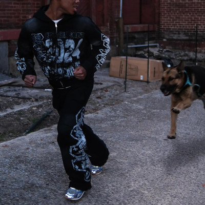 Chanjoye Custom DTG Printed Sweatsuit | OEM Sun Faded Tracksuit | Hoodie Set Streetwear Manufacturer