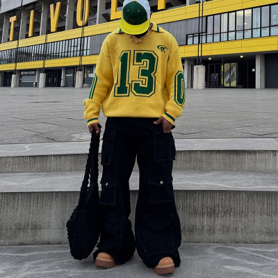 Chanjoye Custom Knitwear Sweater | OEM Logo Varsity Sweater | Streetwear Knitted Chenille Sweater