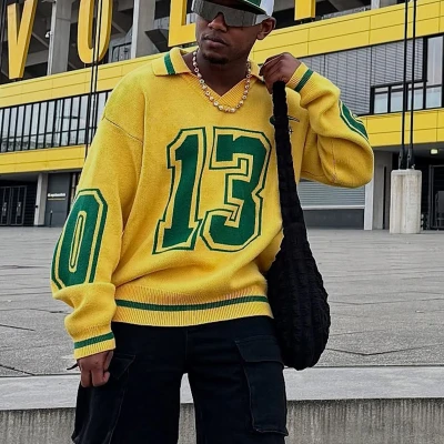 Chanjoye Custom Knitwear Sweater | OEM Logo Varsity Sweater | Streetwear Knitted Chenille Sweater