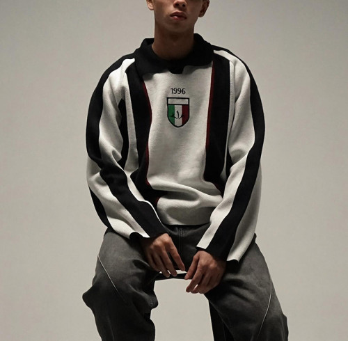 Chanjoye Custom Polo Sweater | Long Sleeve Striped Knitwear Supplier | High Quality Jersey Sweater