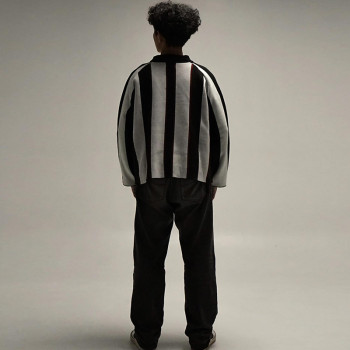 Chanjoye Custom Polo Sweater | Long Sleeve Striped Knitwear Supplier | High Quality Jersey Sweater