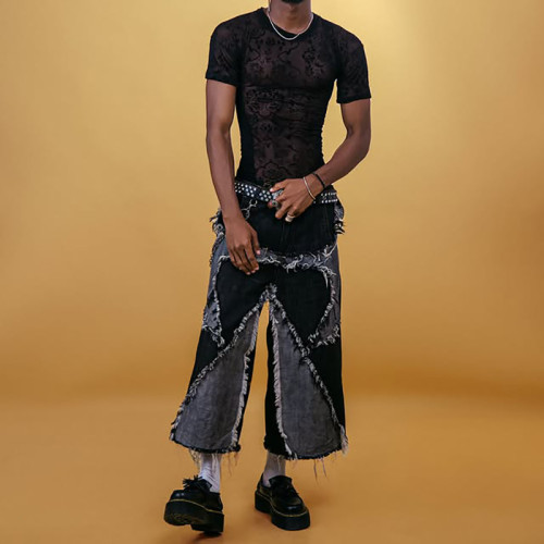 Distressed Denim Jeans Manufacturer | Custom Patchwork Washed Jeans | Ripped Denim Pants Supplier
