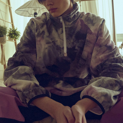 Custom Sherpa Fleece Sweatshirt | Tie Dye Hoodie Manufacturers | Fluffy Pullover Jacket Outwear
