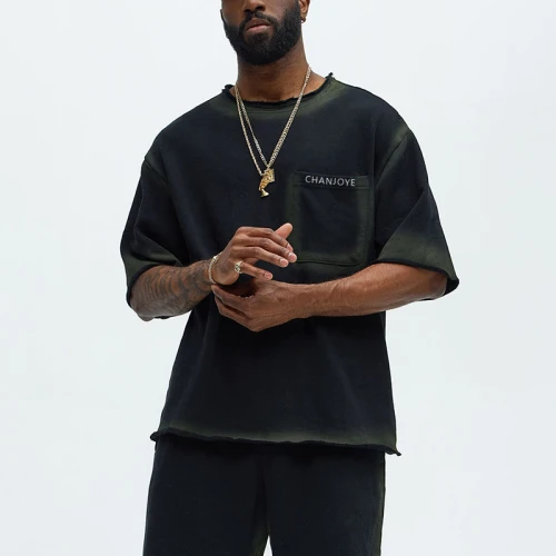 Chanjoye Custom Sun Faded T-shirt | 100% Cotton T-Shirts Manufacturers | Raw Hem Tee Suppliers