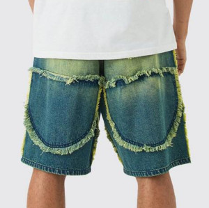Custom Acid Wash Jean Shorts | Distressed Denim Jorts Manufacturer | Cotton Gradient Sweat Shorts