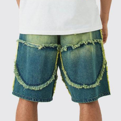 Custom Acid Wash Jean Shorts | Distressed Denim Jorts Manufacturer | Cotton Gradient Sweat Shorts