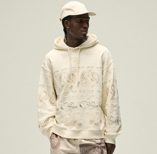 Chanjoye Pullover Streetwear Custom  Embroidery Hoodie Cotton Drop Shoulder Hoodie Supplier